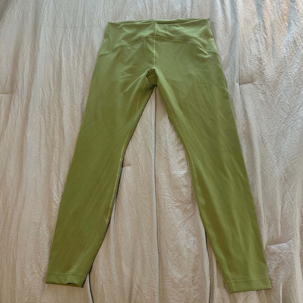 Lululemon Wunder Train bronze green high rise size 14 28" leggings likenew